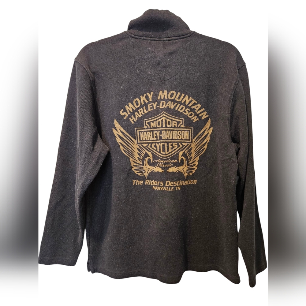 Harley Davidson 1/4 zip pullover sweatshirt mens medium smoky mountain Tennessee